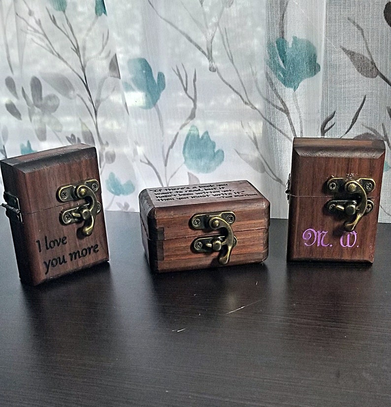 Handmade Ring Hand-carved Glow-in-the-dark Inlay Gift Box Available FREE UV Light Maple with Opal /& Glow Inlay on Black Ceramic