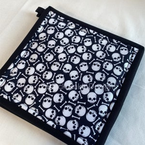 Two Potholders - Skulls & Bones