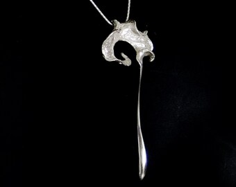 Falling Dewdrop-Silver Necklace/ handmade