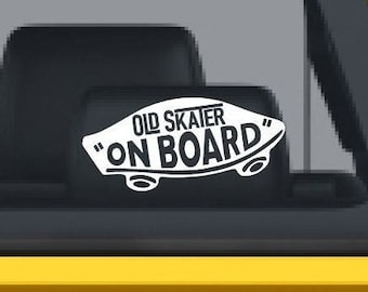 Sticker oude skater aan boord