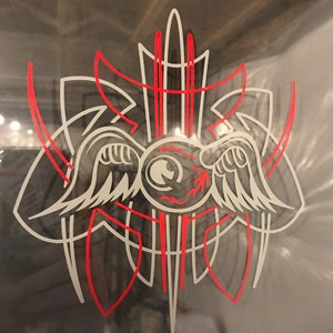 2 Color Vinyl Cut Flying Eye Pinstripe Decal