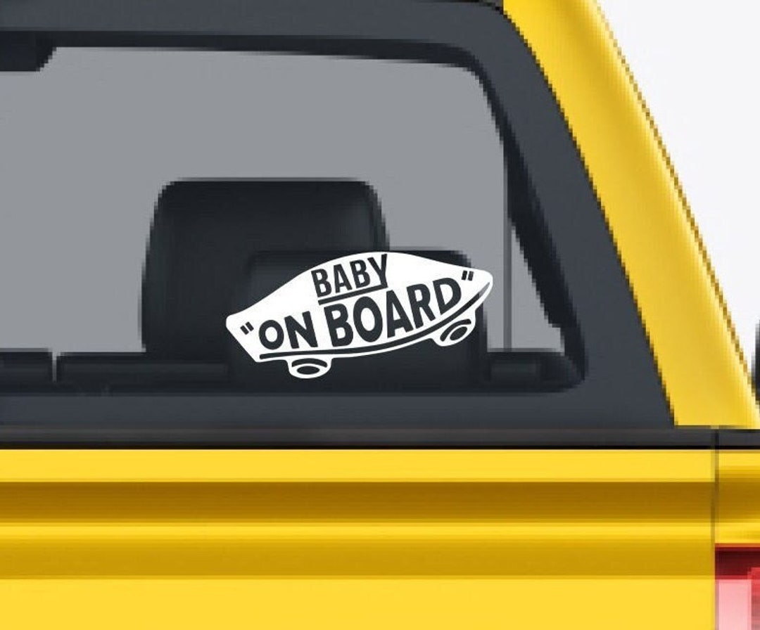 Skateboard Baby on Board Sticker - Etsy