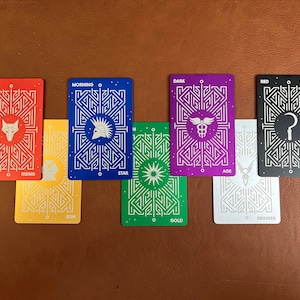 Boekkaarten van gegraveerd metaal Red Rising Saga