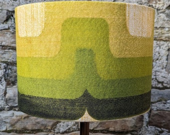 Seventies Fabric Lampshade. 1970s Lightshade. 70s. Green. Mid Century.