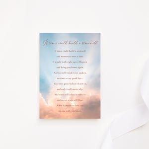 Mens Memorial Funeral Prayer Card Printable Card Prayer Template Prayer Card Printables