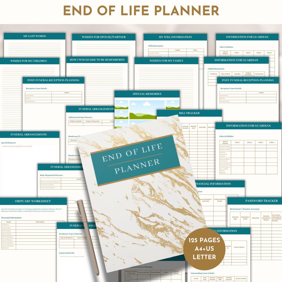 End of Life Planner Printable Emergency Planner Emergency Binder ...