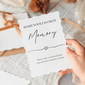 Memorial Share a Memory Memorial Memory Card Guestbook Memorial Share Memory For Celebration of Life Template