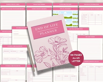 End of Life Planner Printable Emergency Planner Pink Emergency Binder Printable Just In Case Emergency Binder In Case of Emergency