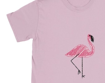 Kids Crewneck T-shirt - Pink Flamingo - gifts for children gifts for girls gifts for boys birthday gifts  for kids Christmas gifts