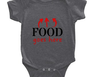 Baby Kurzarm Onesies - Food goes here - Geschenke für Babys Geschenke für Mütter Baby Body Baby Strampler Babykleidung Weihnachtsgeschenke