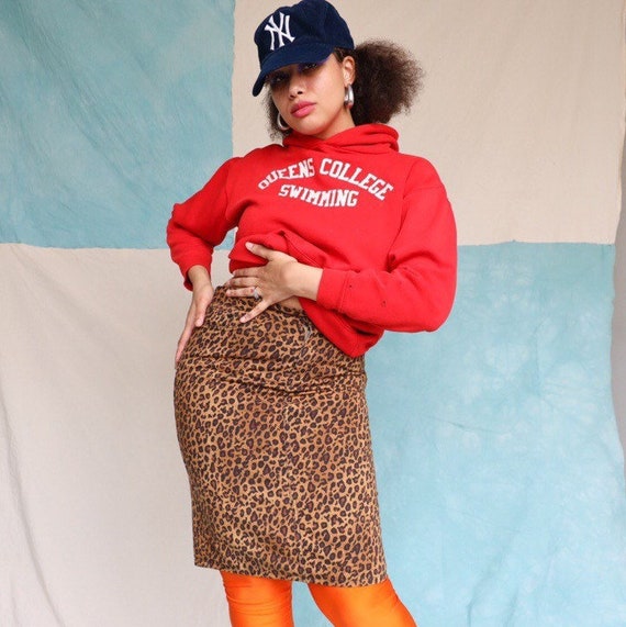 Jupe jean leopard new arrivals