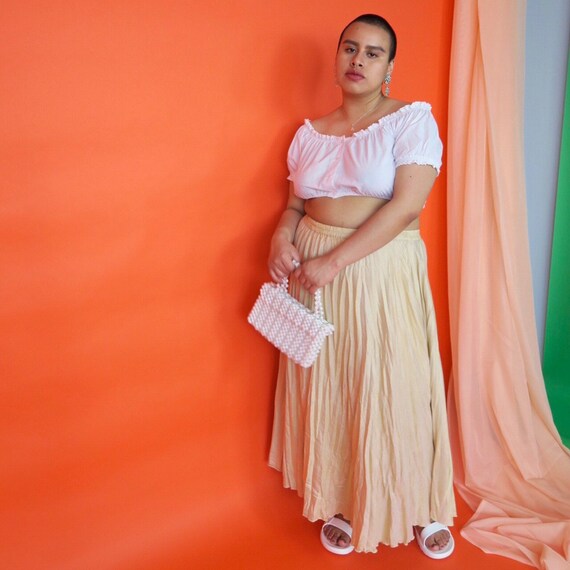 Travelsmith Gold Shimmer Pleated Maxi Skirt Etsy