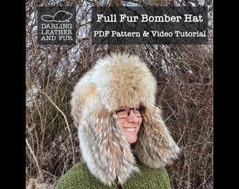 Full Fur Bomber Hat PDF Pattern and Video Tutorial - Darling Leather And Fur