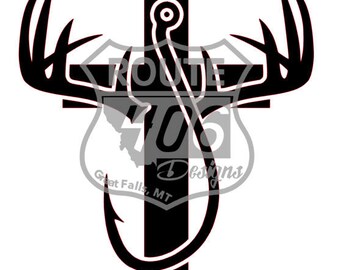 Free Free 148 Hunting Fishing Cross Svg SVG PNG EPS DXF File