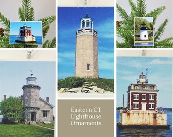 Eastern Connecticut Lighthouse Canvas Ornaments