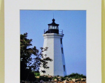 Fayerweather Island Lighthouse Matted Photo