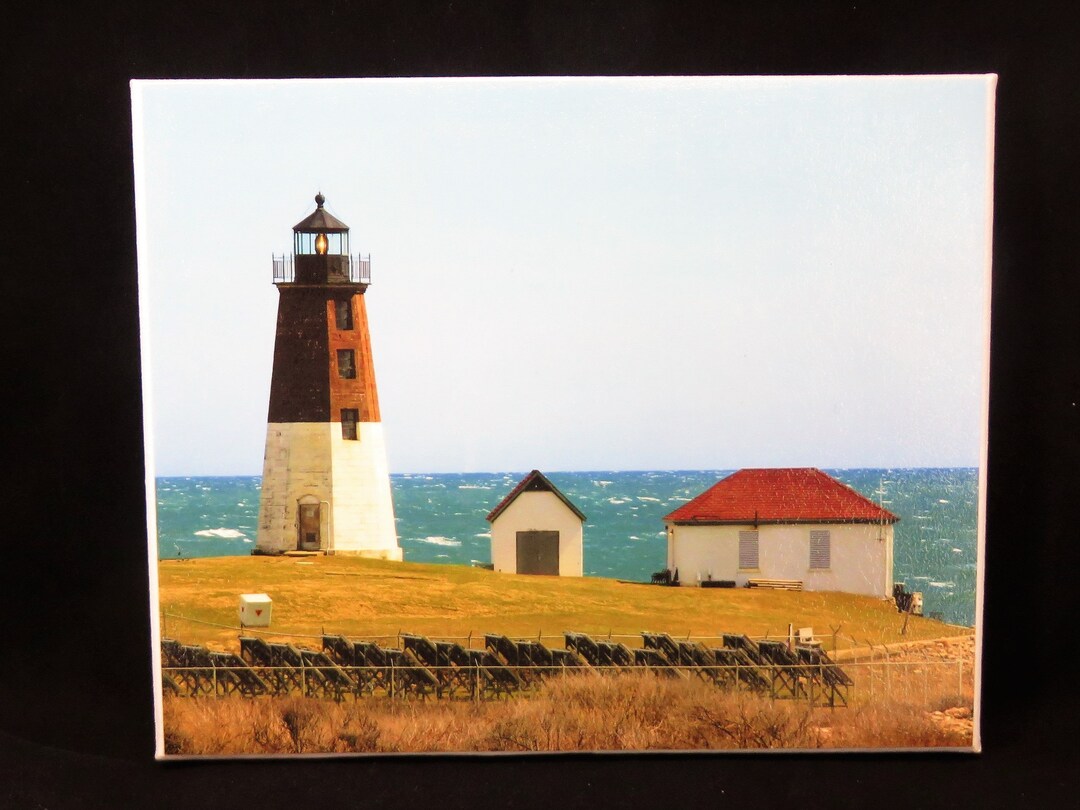 Point Judith Lighthouse on Canvas - Etsy