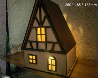 Farol de madeira cortado a laser: Projeto de compensado 3D (download digital)