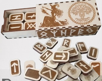 Laser Cut Wooden Runes Set: Elder Futhark, Engraving Files (Digital Download)