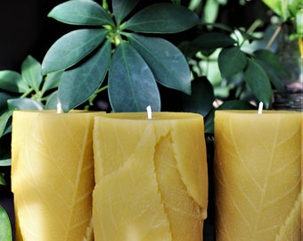 Beeswax Candle Leaf Style