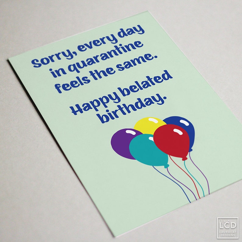 Printable Card Belated Birthday Instant PNG Download - Etsy