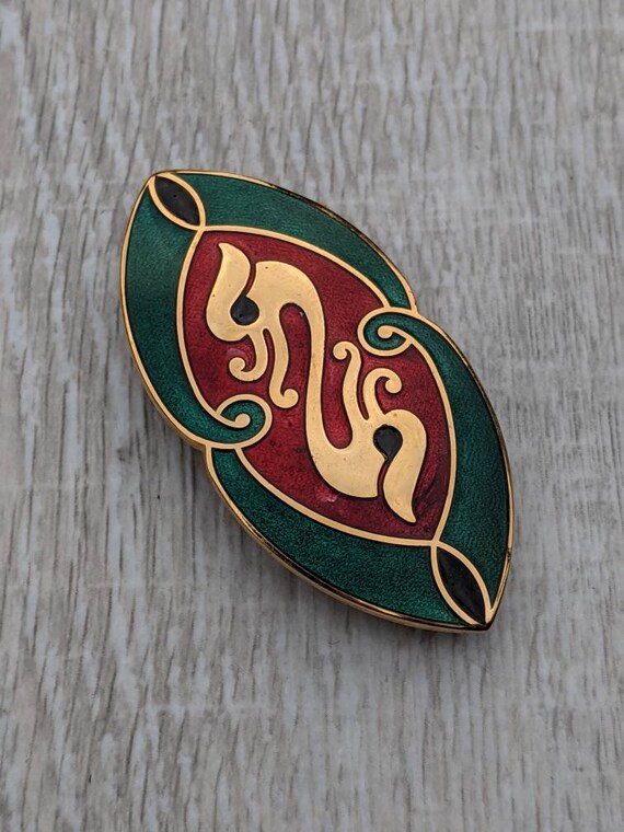 Emerald Green, Ruby Red, and Jet Black Enamel and… - image 10