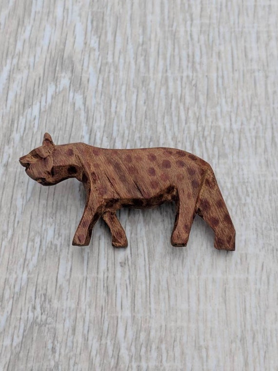 Hand Carved and Painted Wood Cheetah or Leopard B… - image 9