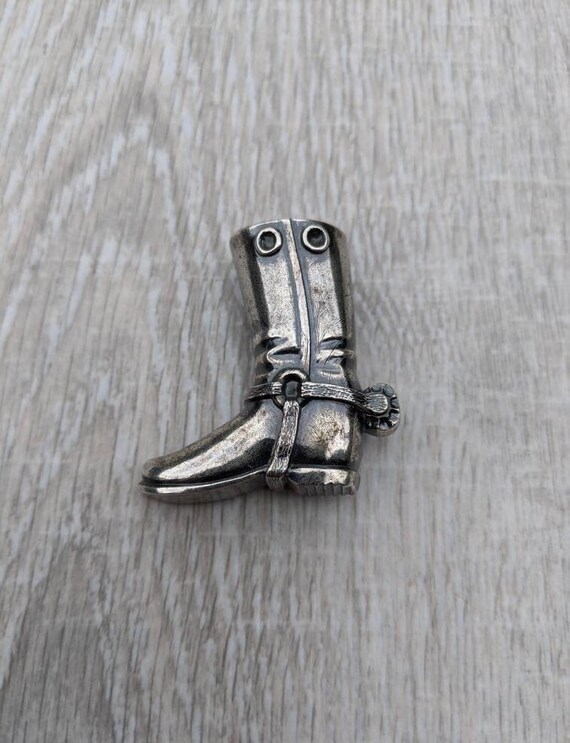 Three Dimensional Silver Tone Metal Equestrian Bo… - image 1