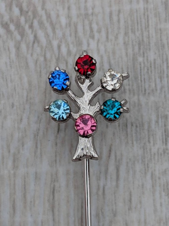 Anson Sterling Silver and Colorful Rhinestone Tree