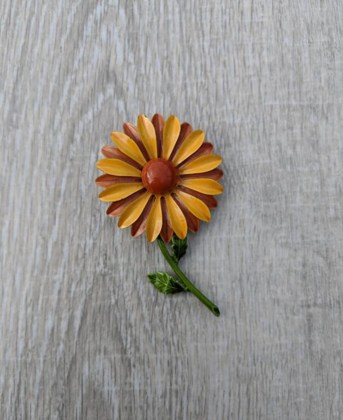 Mustard Yellow Burnt Orange and Forest Green Enamel and Etsy