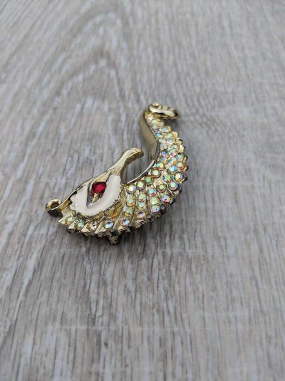 1960s Aurora Borealis and Ruby Red Rhinestone, Wh… - image 7