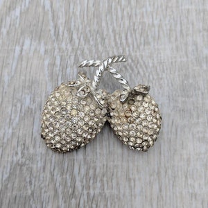 Weiss Rhinestone Encrusted Strawberries Brooch