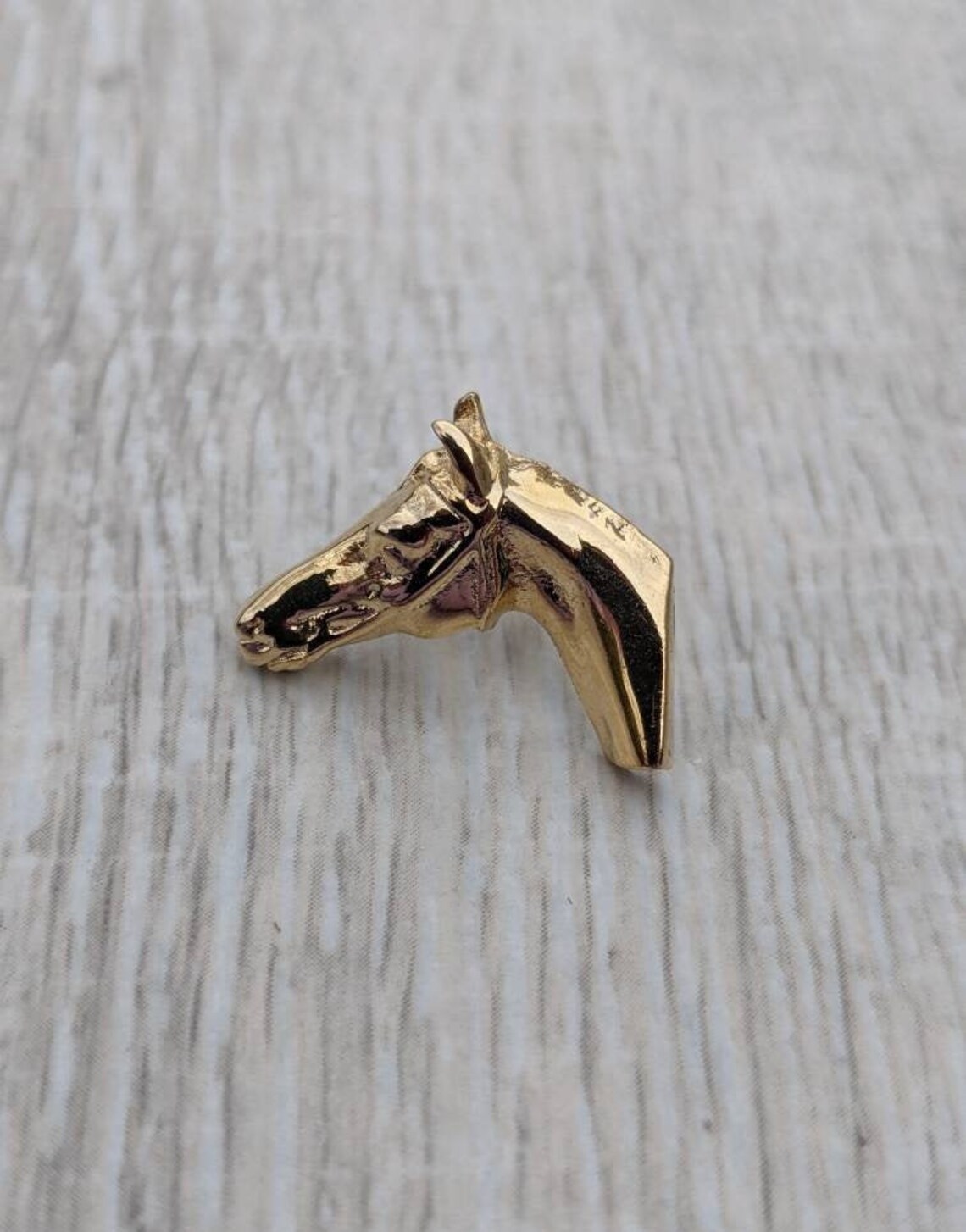 Gold Tone Metal Horse Head Lapel Pin or Tie Tack Etsy