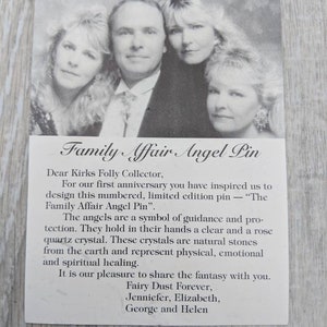 Limited Edition Kirks Folly Family Affair Angel Pin Brooch Numbered 488/500 in Original Box image 9