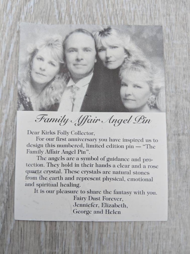 Limited Edition Kirks Folly Family Affair Angel Pin Brooch Numbered 488/500 in Original Box image 9