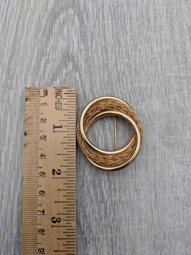 Kramer of New York Gold Tone Metal Wire Twisted Circle