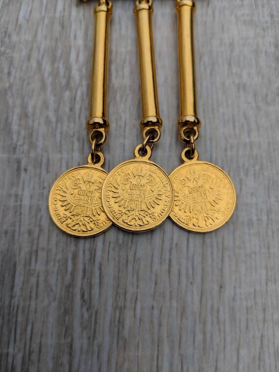 Ben Amun Oversized Couture Runway Coin Dangle Bro… - image 10