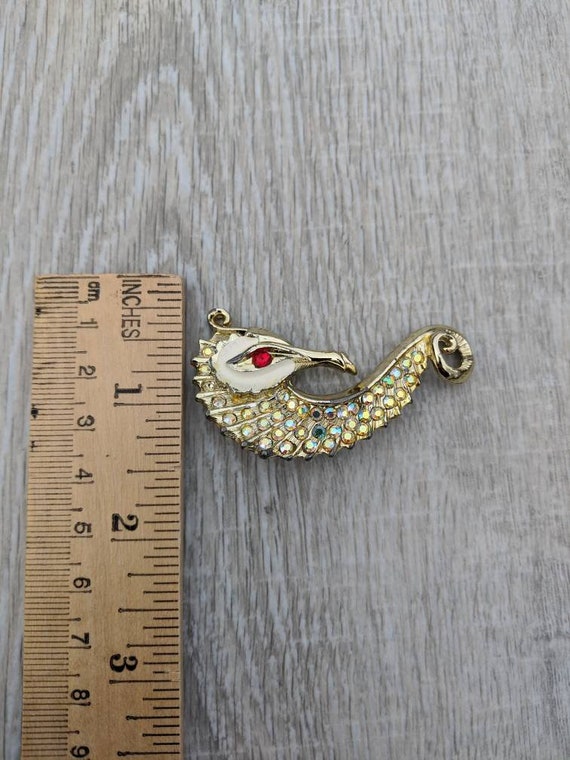 1960s Aurora Borealis and Ruby Red Rhinestone, Wh… - image 3