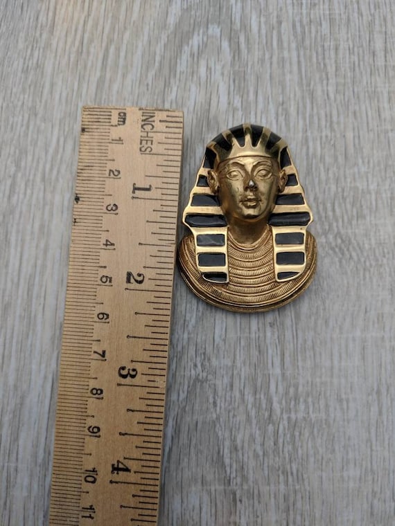 Erwin Pearl Egyptian Revival Gold Tone and Enamel… - image 2