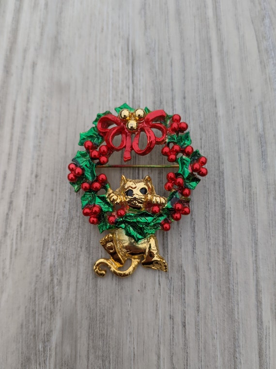 AJC Ruby Red, Emerald Green, and Black Enamel and… - image 1