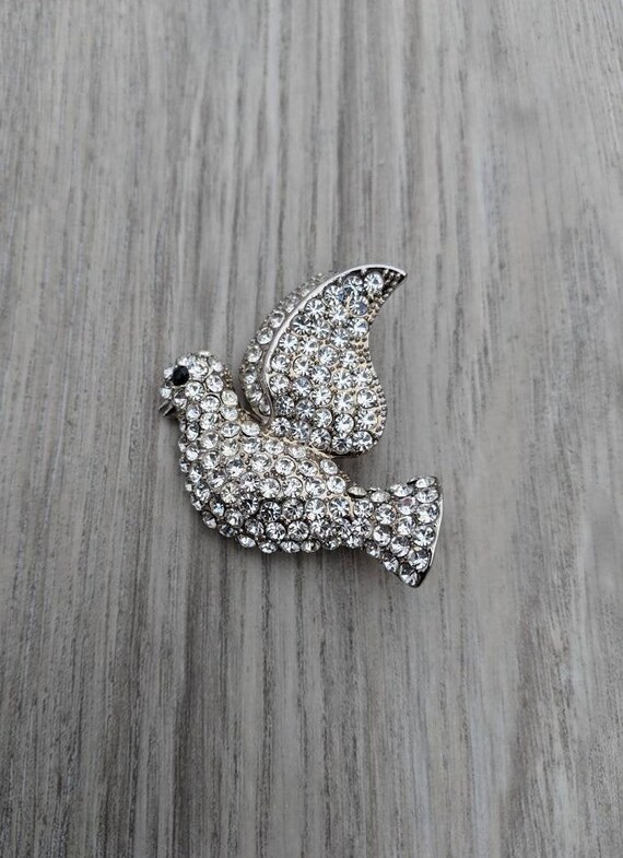 Dazzling Clear and Jet Black Rhinestone and Silver Tone Metal