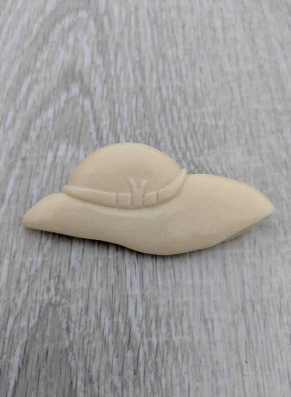 Midcentury Hand Carved Ivory Colored Celluloid 192