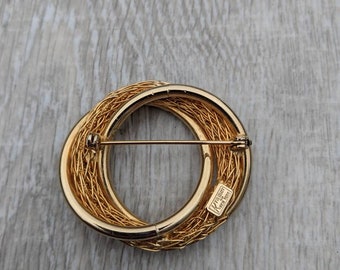 Kramer of New York Gold Tone Metal Wire Twisted Circle