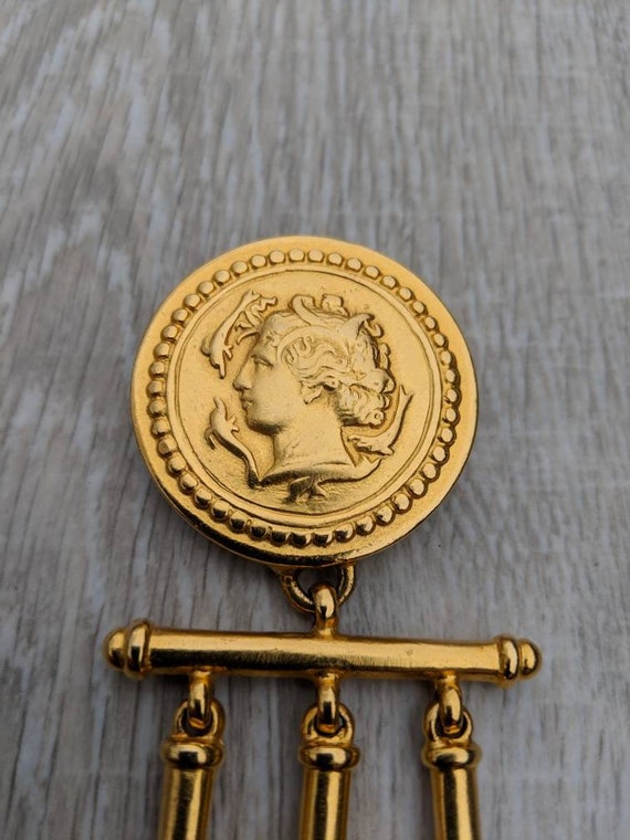Ben Amun Oversized Couture Runway Coin Dangle Bro… - image 8