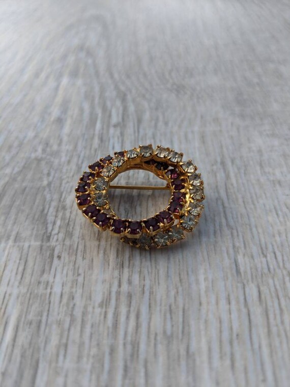 Byzantium Purple and Clear Rhinestone and Gold To… - image 6