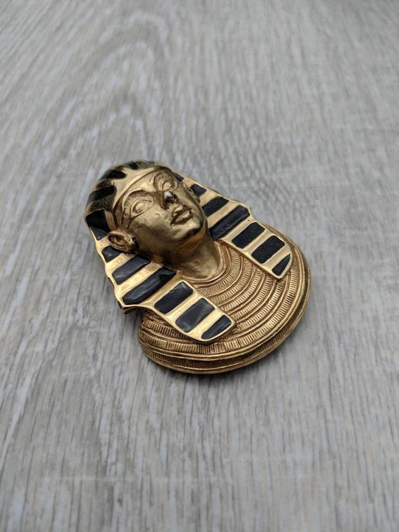 Erwin Pearl Egyptian Revival Gold Tone and Enamel… - image 7