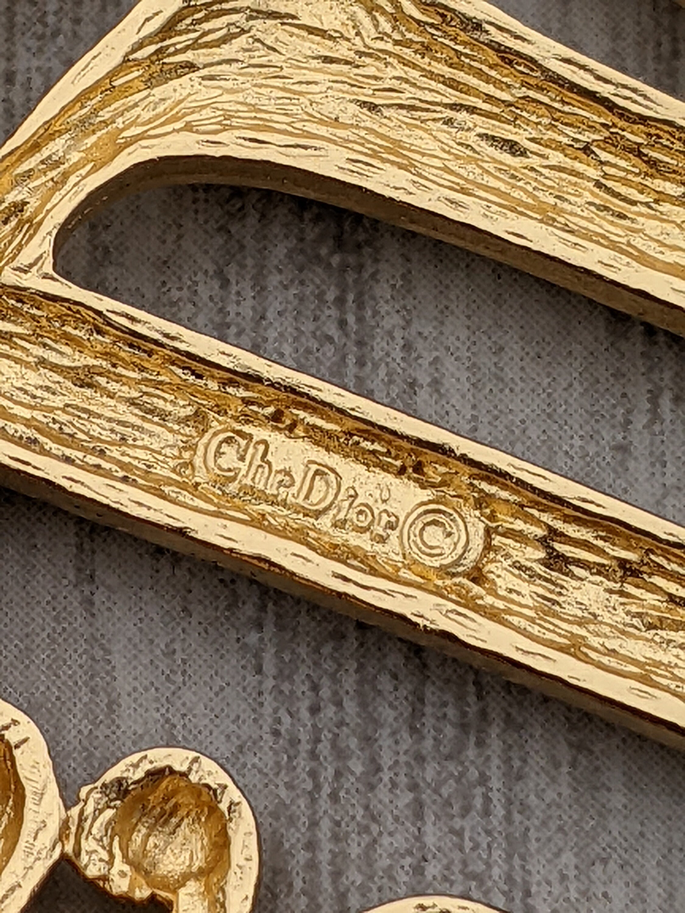 Christian Dior Gold Plated Monogram Statement Brooch - Etsy