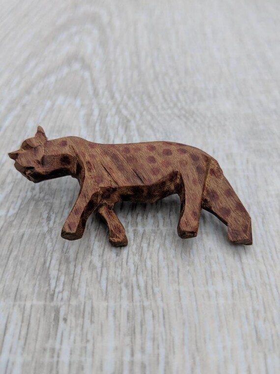 Hand Carved and Painted Wood Cheetah or Leopard B… - image 8