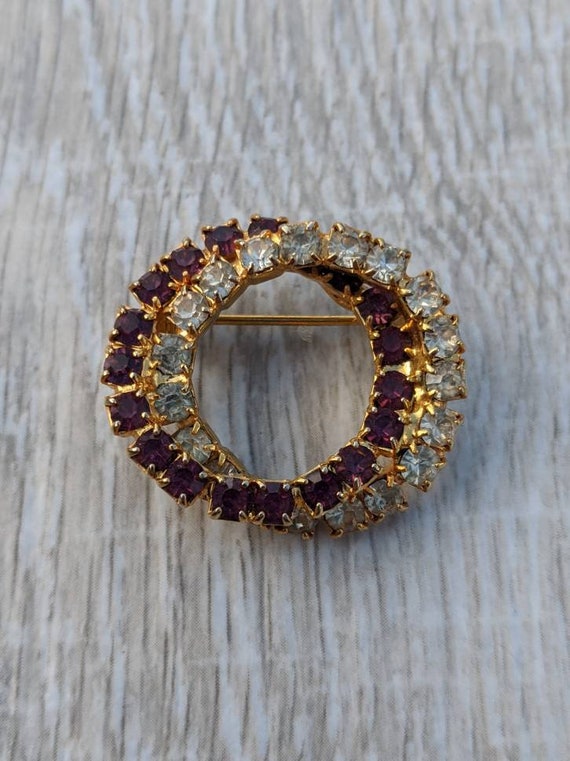 Byzantium Purple and Clear Rhinestone and Gold To… - image 8