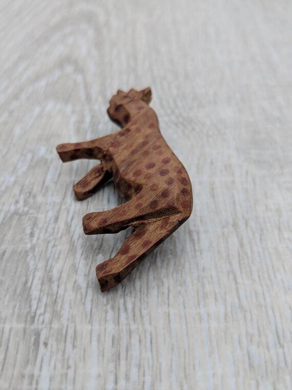 Hand Carved and Painted Wood Cheetah or Leopard B… - image 6